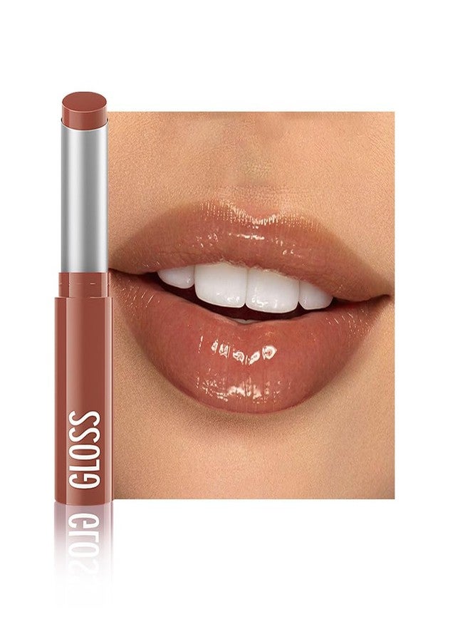 HHLTOH 1Pc Nude Brown Butter Lipstick Tinted Lip Balm, Shine Moisturizing Plumper Lipstick for Women,Natural Nourishing Hydrating Lip Gloss Stain for Dry Lips,Lightweight Lip Liner Care Vegan Makeup - Image 1